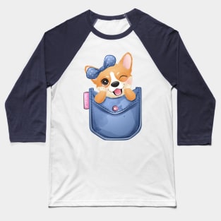 Cute corgi dog in pocket. Baseball T-Shirt